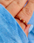 Ring 14k gold 2mm and 3mm beads sandstone glitter shiny