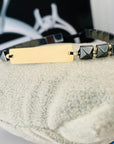 14k gold 2mm-2.5mm and long bar with beads with hematite square beads bracelet N-W9