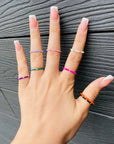 Ring 14k gold 2mm beads and 1.5mm color beads