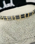 14k gold 2mm beads with hematite long beads bracelet N-W3