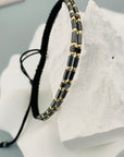 14k gold 2mm beads with hematite long beads bracelet N-W3