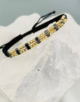 14k gold 2.5mm beads with hematite long beads bracelet N-W5
