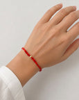 14k goldglitter beads 5mm with glass red beads bracelet 4mm GRB2