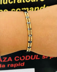 14k gold 2.5mm beads with hematite long beads bracelet N-W5
