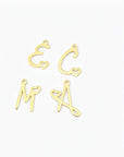 14k gold pendant thin minimalist letter with clear string necklace 39cm MNP1