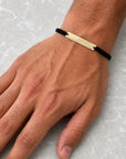 14k gold long engraving bar with string