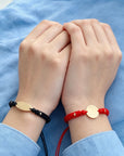 Engraving 14k gold couple bracelet