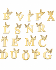14k gold Letter with clear string size 39cm necklace