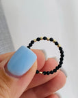 Ring 14k gold beads 2mm and 2mm spinel