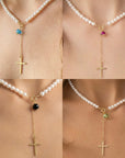 14k gold 6cm long pendant with 4mm freshwater pearls high quality 39cm necklace