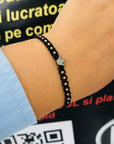 14k gold 2mm beads with crown hematite    beads bracelet N-W7