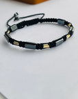 14k gold 5mm beads  and 7mm hematite   beads bracelet HMB-22