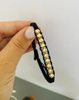14k gold 5.5mm  beads with special knitting string bracelet