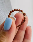 Ring 14k gold 2mm and 3mm beads sandstone glitter shiny