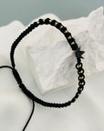 14k gold 2mm beads with crown hematite    beads bracelet N-W7