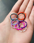 Ring 14k gold 2mm beads and 1.5mm color beads
