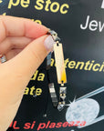 14k gold 2mm-2.5mm and long bar with  beads with hematite square    beads bracelet N-W9