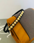 14k gold 5.5mm  beads with special knitting string bracelet