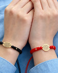 Engraving 14k gold couple bracelet