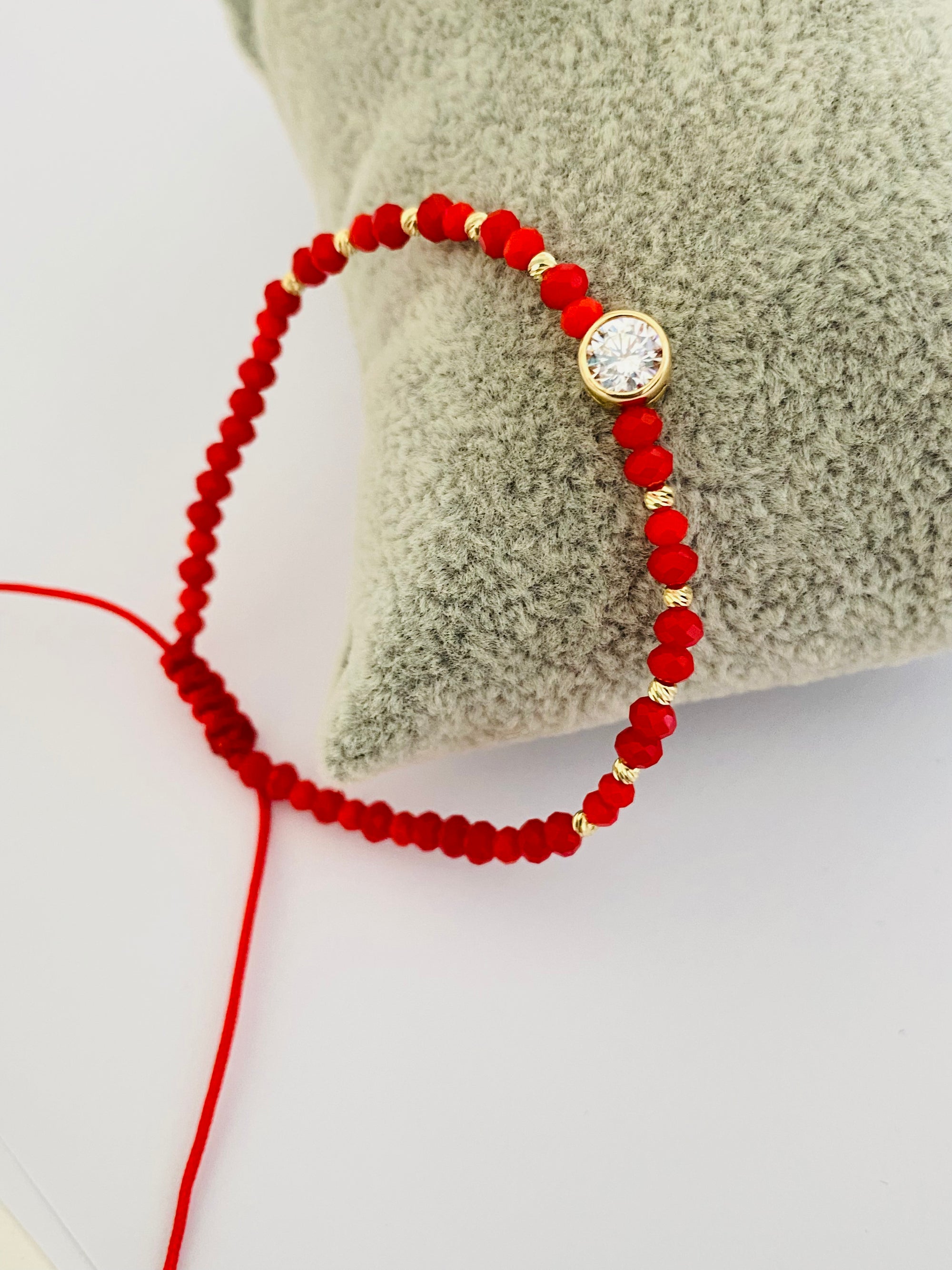 14k gold cross    and 2.5mm beads  and string bracelet RD02