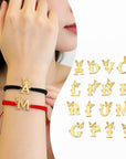 14k gold Letter and butterfly with  string bracelet