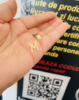 14k gold pendant thin minimalist letter with clear string necklace MNP