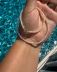 Summer simplu freshwater pearls 2.5mm with 14k gold closing necklaces