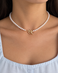 14k gold closing and 4.5mm freshwater pearls necklaces CS-00