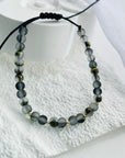 14k gold 2mm beads and different multicoloured beads faced bracelet