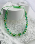 14k gold 2mm beads and different multicoloured beads faced bracelet
